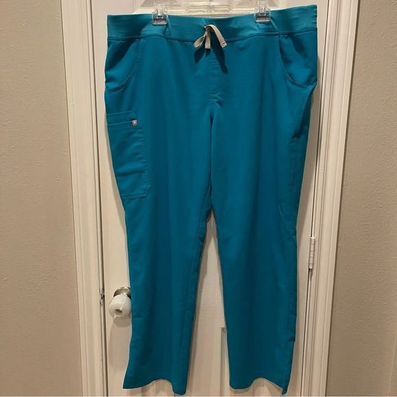 FIGS Kade Cargo Scrub Pants Teal Sz XXL Scrubs Nursing - Picture 2 of 12